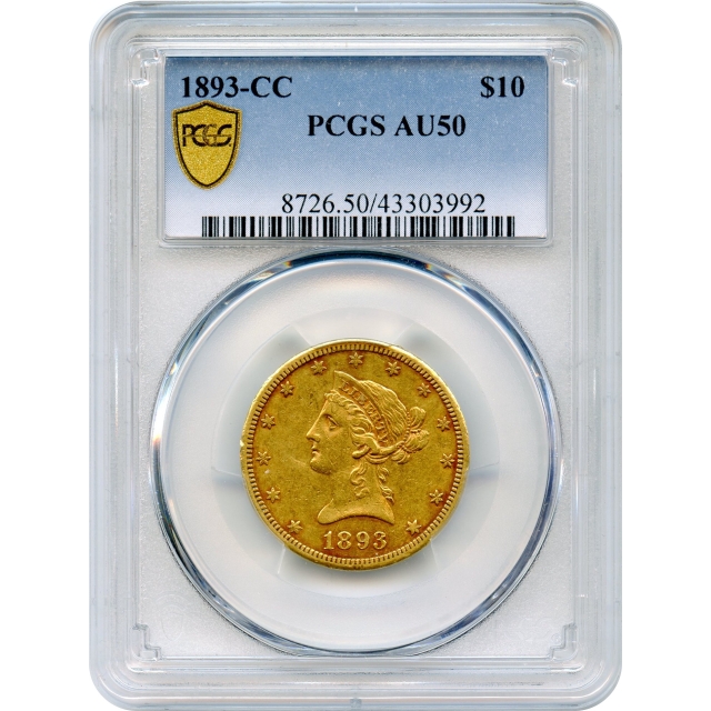 1893-CC $10 Liberty Head Eagle PCGS AU50