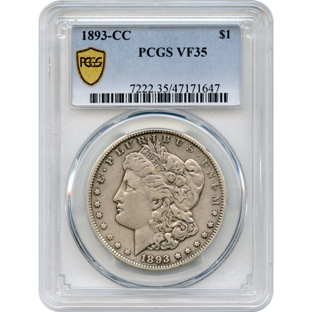 1893-CC $1 Morgan Silver Dollar PCGS VF35