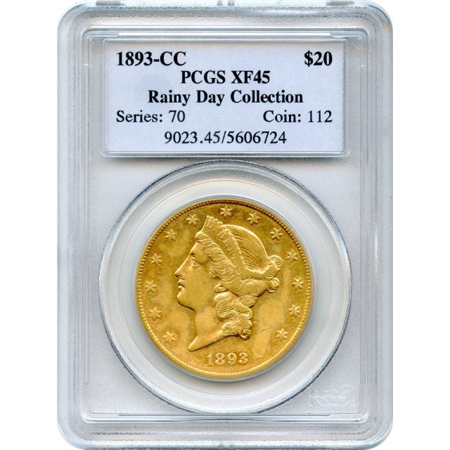 1893-CC $20 Liberty Head Double Eagle PCGS XF45