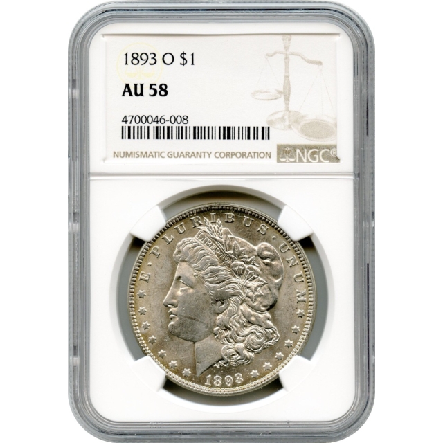 1893-O $1 Morgan Silver Dollar NGC AU58