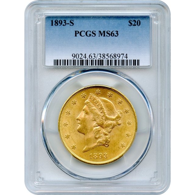 1893-S $20 Liberty Head Double Eagle PCGS MS63