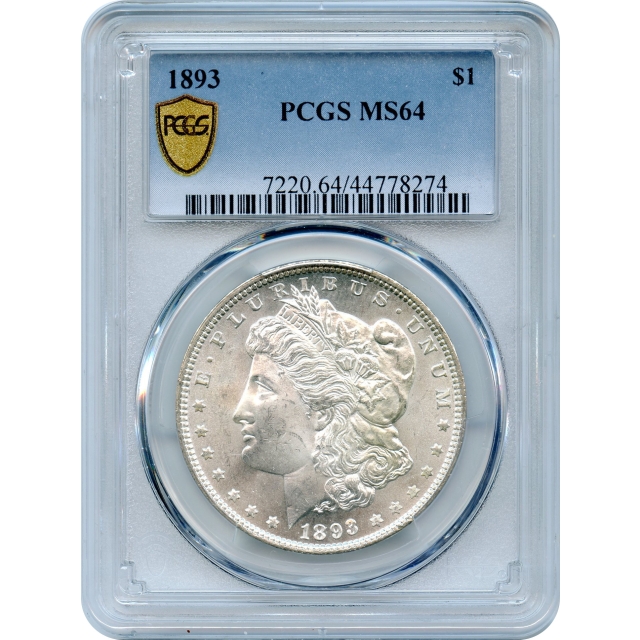 1893 $1 Morgan Silver Dollar PCGS MS64