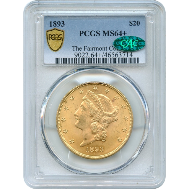 1893 $20 Liberty Head Double Eagle PCGS MS64+ (CAC)