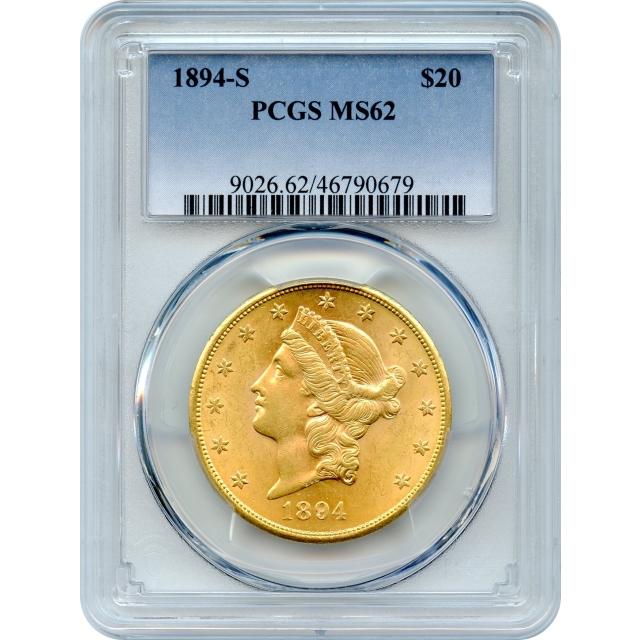 1894-S $20 Liberty Head Double Eagle PCGS MS62