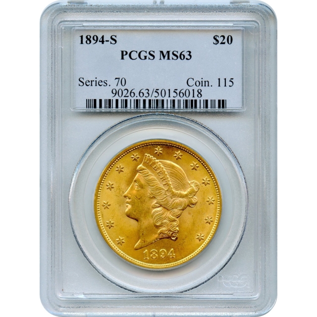 1894-S $20 Liberty Head Double Eagle PCGS MS63