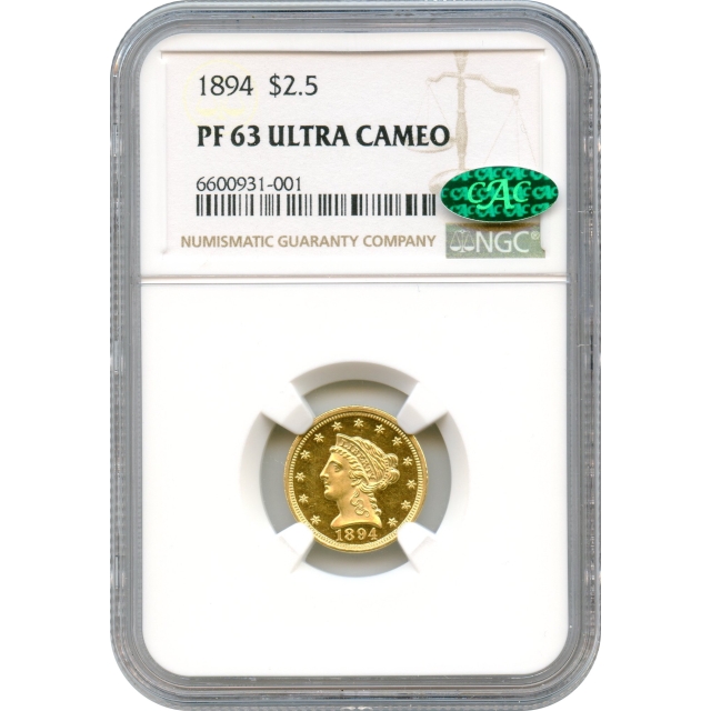 1894 $2.50 Liberty Head Quarter Eagle NGC PR63DCAM (CAC)
