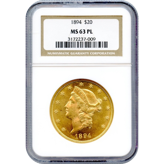 1894 $20 Liberty Head Double Eagle NGC MS63 Prooflike