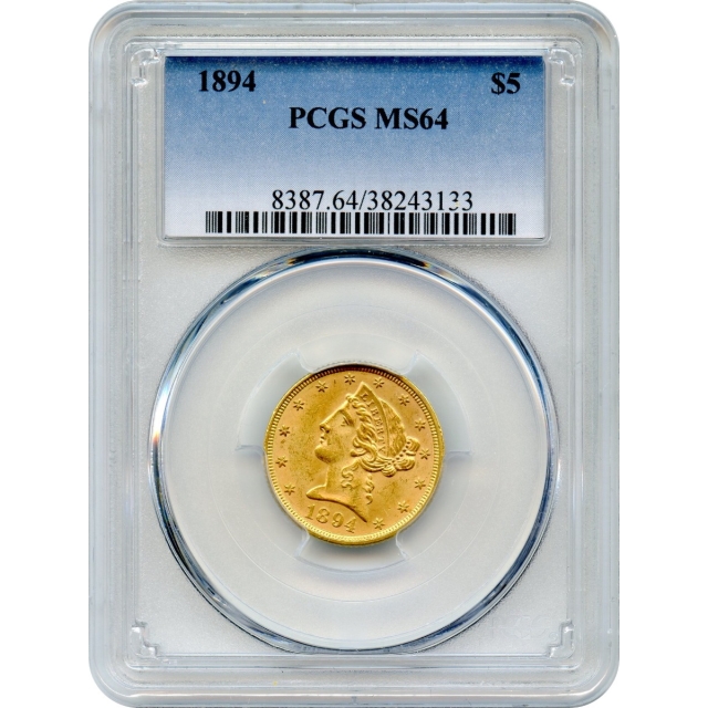 1894 $5 Liberty Head Half Eagle PCGS MS64