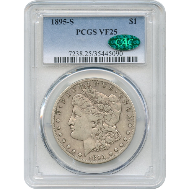 1895-S $1 Morgan Silver Dollar PCGS VF25 (CAC)