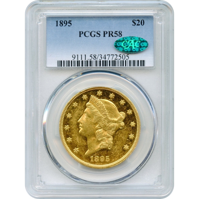 1895 $20 Liberty Head Double Eagle PCGS PR58 (CAC)