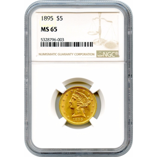 1895 $5 Liberty Head Half Eagle NGC MS65