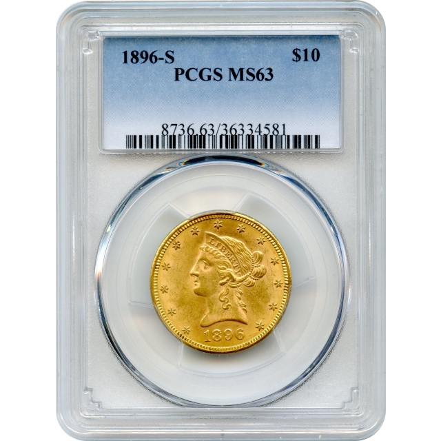 1896-S $10 Liberty Head Eagle PCGS MS63