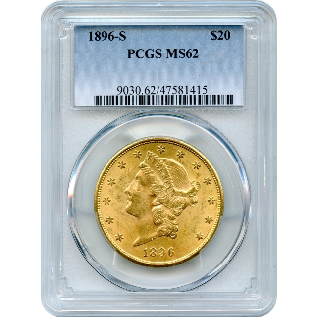 1896-S $20 Liberty Head Double Eagle PCGS MS62