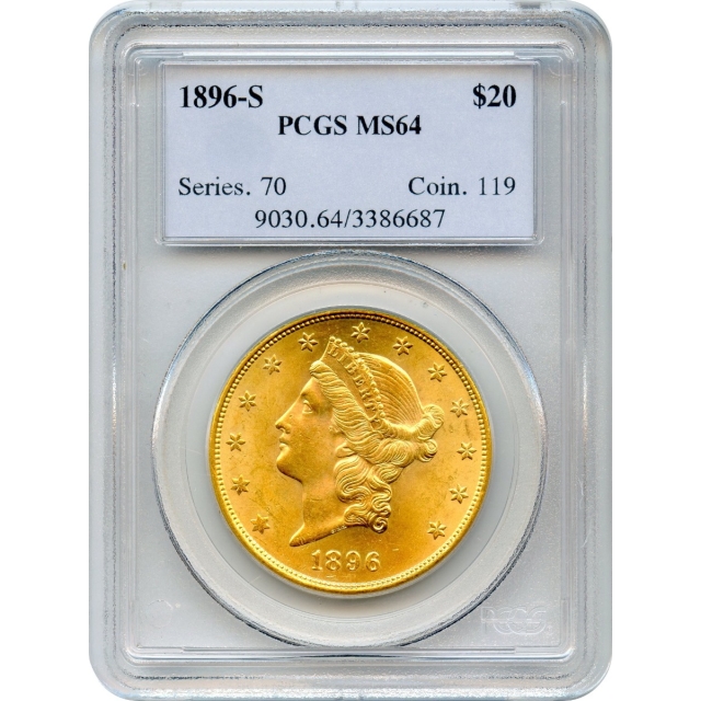 1896-S $20 Liberty Head Double Eagle PCGS MS64