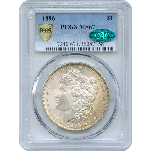 1896 $1 Morgan Silver Dollar PCGS MS67+ (CAC) - Condition Rarity!