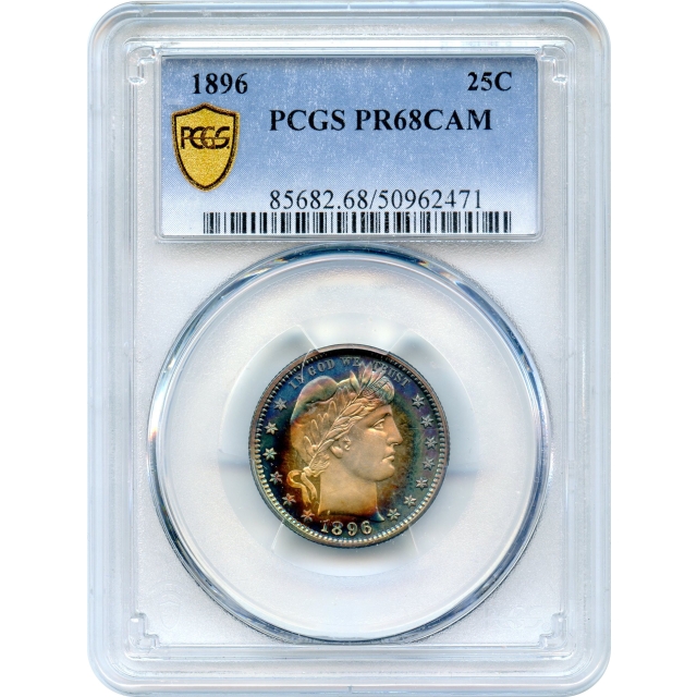 1896 25C Barber Silver Quarter PCGS PR68CAM - WOW-!!!
