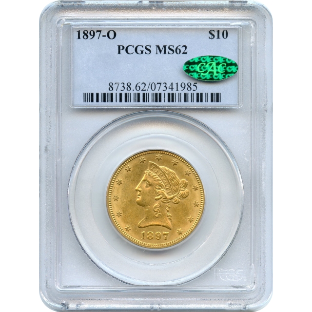 1897-O $10 Liberty Head Eagle PCGS MS62 (CAC)