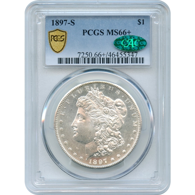 1897-S $1 Morgan Silver Dollar PCGS MS66+ (CAC)