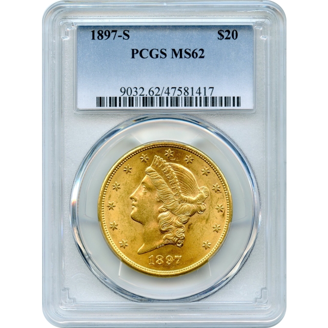 1897-S $20 Liberty Head Double Eagle PCGS MS62