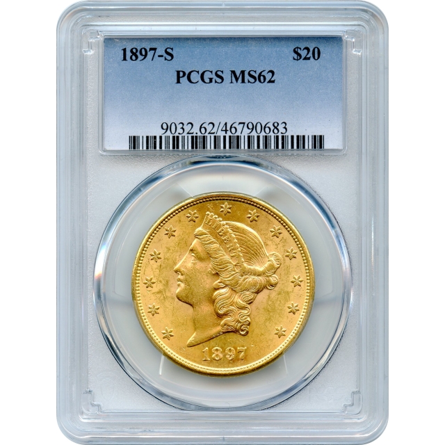 1897-S $20 Liberty Head Double Eagle PCGS MS62