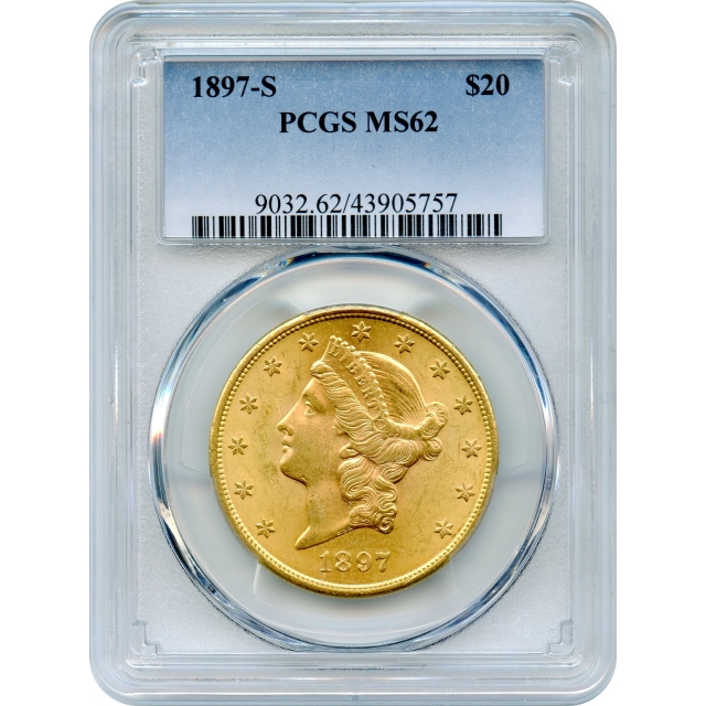 1897-S $20 Liberty Head Double Eagle PCGS MS62