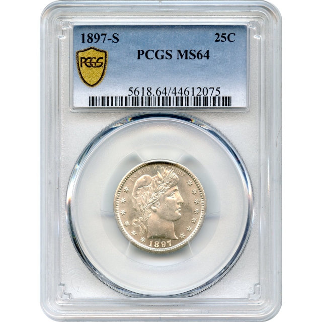 1897-S 25C Barber Quarter Dollar PCGS MS64