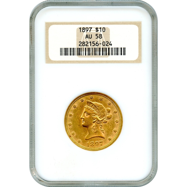 1897 $10 Liberty Head Eagle NGC AU58