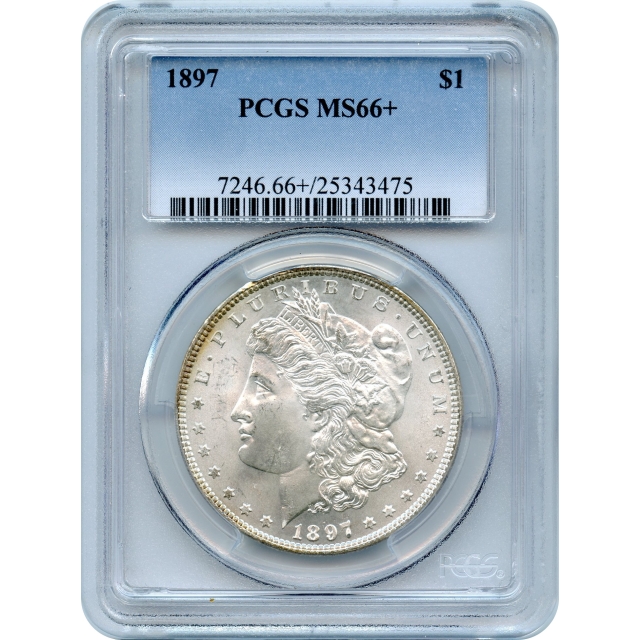 1897 $1 Morgan Silver Dollar PCGS MS66+
