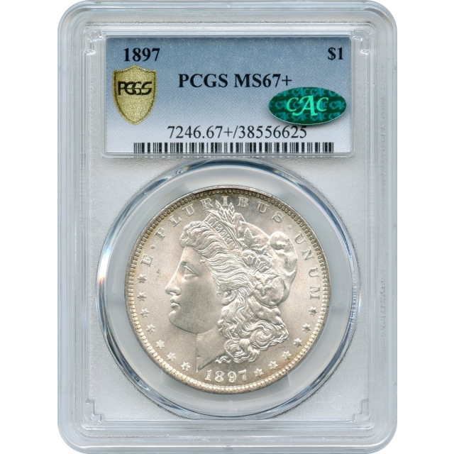 1897 $1 Morgan Silver Dollar PCGS MS67+ (CAC) - TOP POP-!