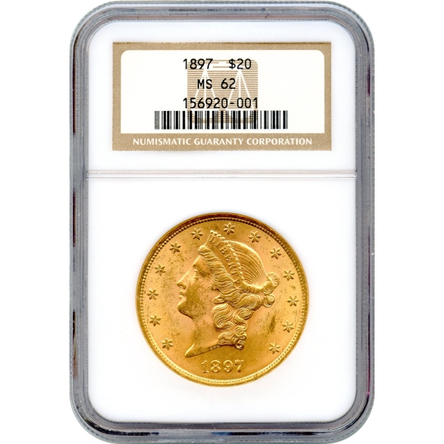1897 $20 Liberty Head Double Eagle NGC MS62