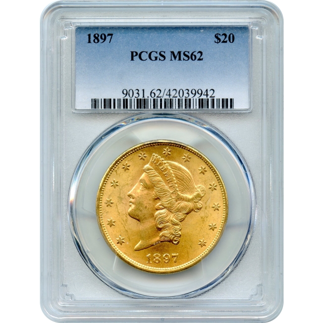 1897 $20 Liberty Head Double Eagle PCGS MS62