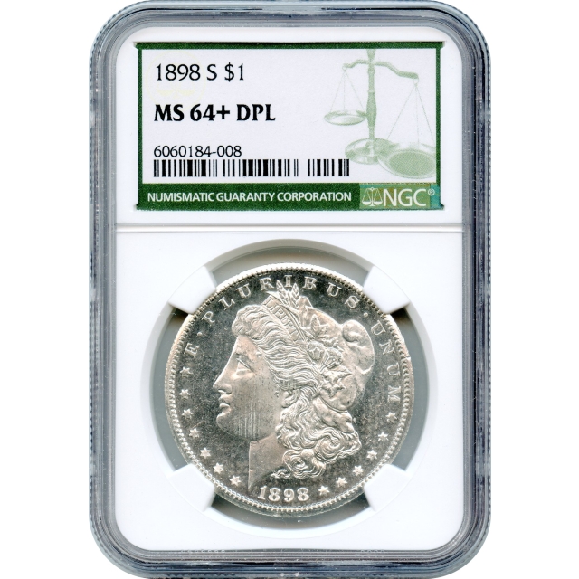 1898-S $1 Morgan Silver Dollar NGC MS64+DMPL