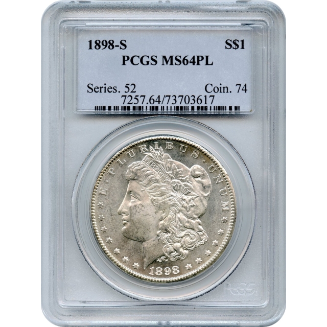 1898-S $1 Morgan Silver Dollar PCGS MS64PL