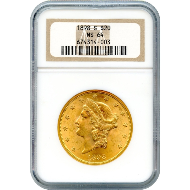 1898-S $20 Liberty Head Double Eagle NGC MS64