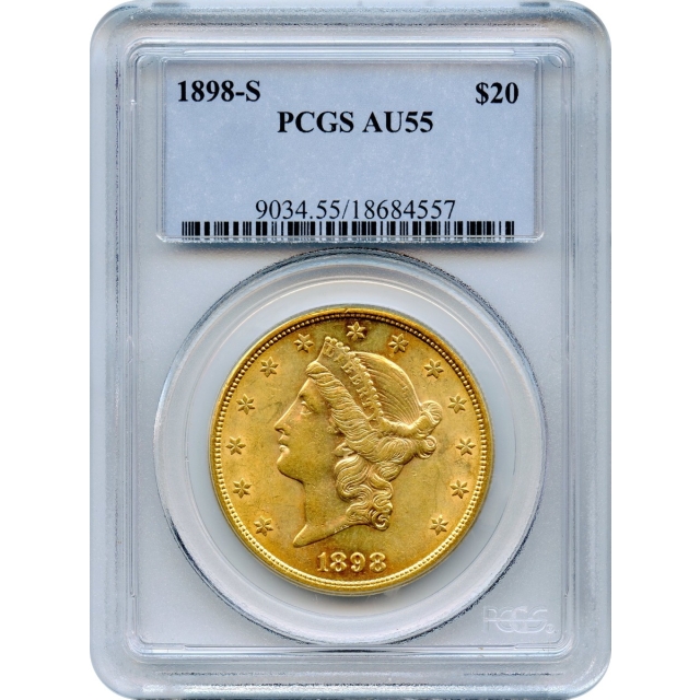 1898-S $20 Liberty Head Double Eagle PCGS AU55