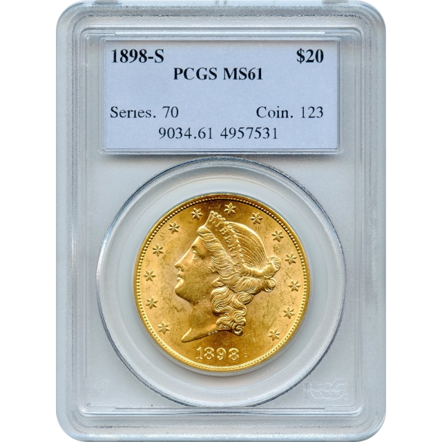 1898-S $20 Liberty Head Double Eagle PCGS MS61