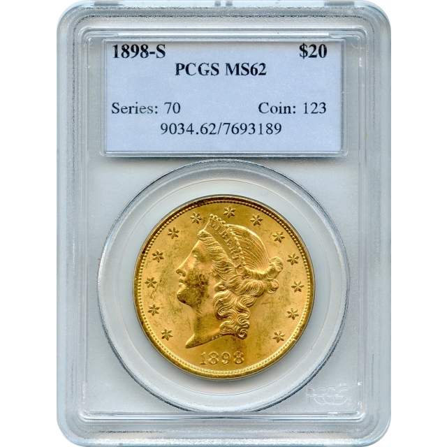 1898-S $20 Liberty Head Double Eagle PCGS MS62