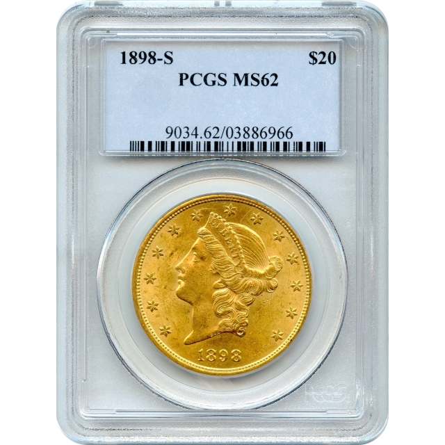 1898-S $20 Liberty Head Double Eagle PCGS MS62