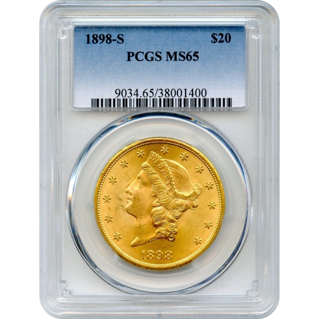 1898-S $20 Liberty Head Double Eagle PCGS MS65