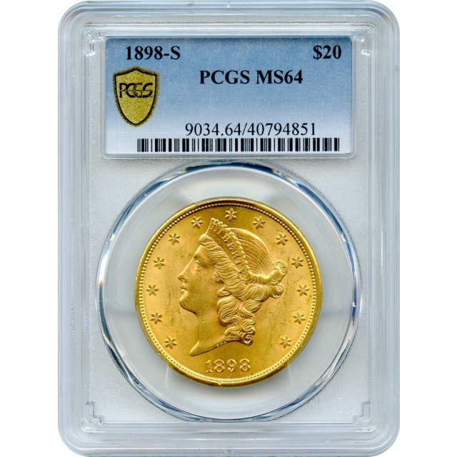 1898-S $20 Liberty Head Double Eagle PCGS MS64