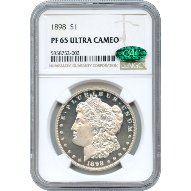 1898 $1 Morgan Silver Dollar NGC PR65 Deep Cameo (CAC)