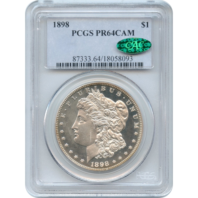 1898 $1 Morgan Silver Dollar PCGS PR64CAM (CAC)