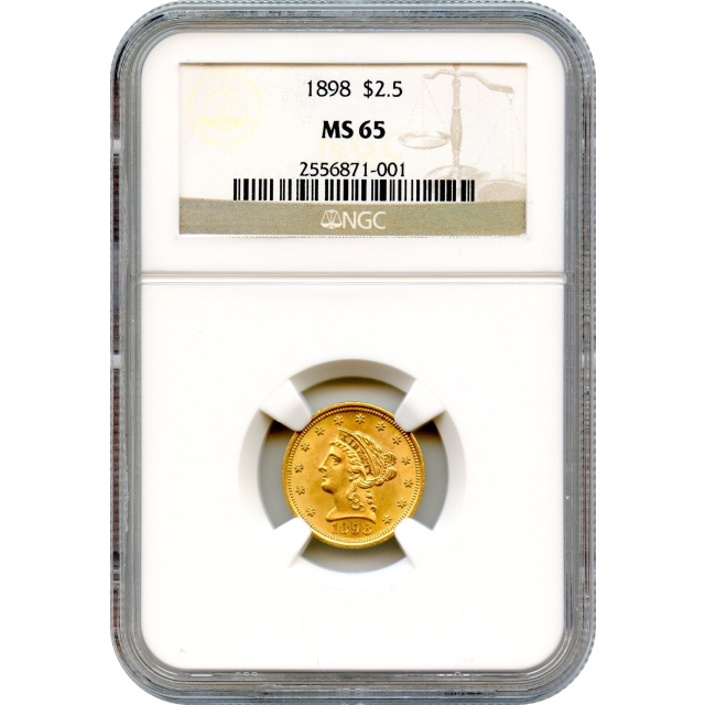 1898 $2.50 Liberty Head Quarter Eagle NGC MS65