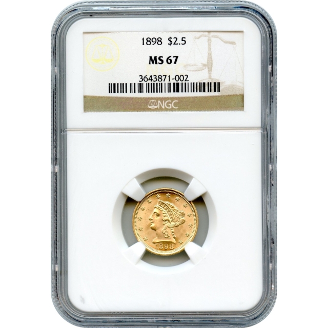 1898 $2.50 Liberty Head Quarter Eagle NGC MS67 - A Conditional Rarity!