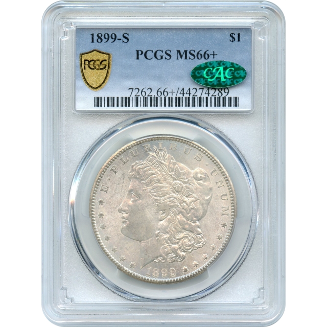 1899-S $1 Morgan Silver Dollar PCGS MS66+ (CAC)