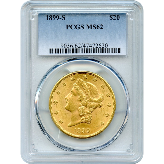 1899-S $20 Liberty Head Double Eagle PCGS MS62