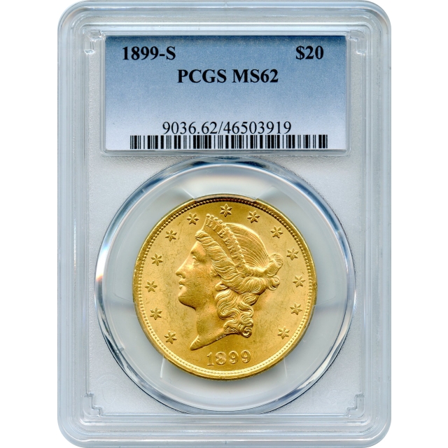 1899-S $20 Liberty Head Double Eagle PCGS MS62