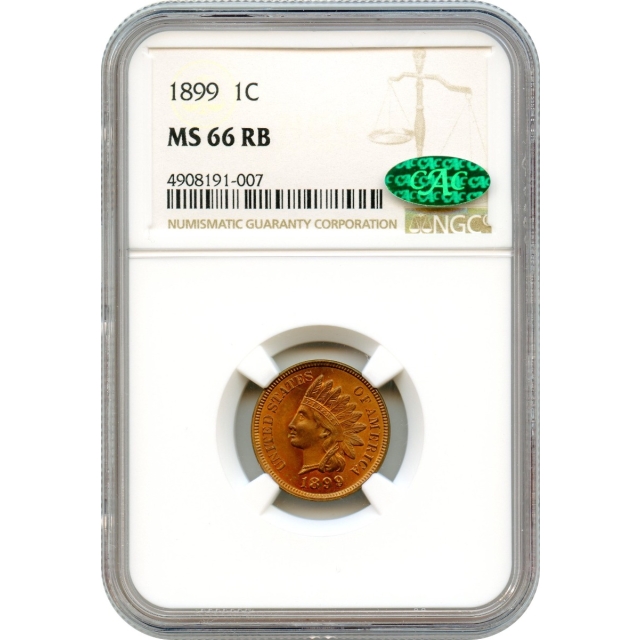 1899 1C Indian Head Cent NGC MS66RB (CAC) from an original roll-!