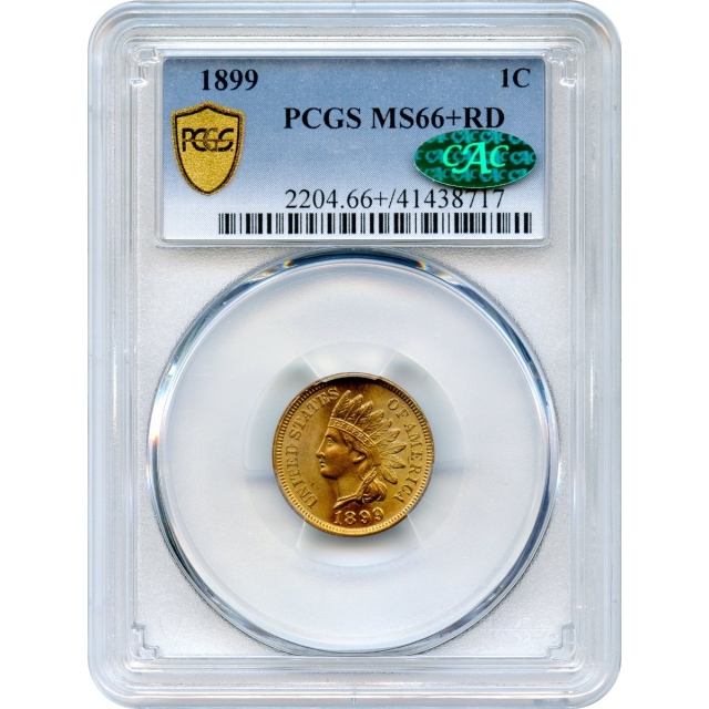 1899 1C Indian Head Cent PCGS MS66+RD (CAC) from an original roll-!