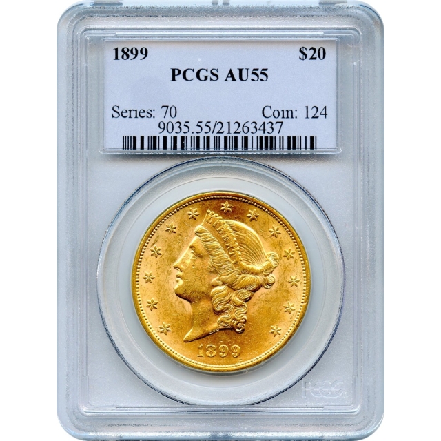 1899 $20 Liberty Head Double Eagle PCGS AU55